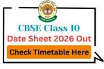 CBSE Class 10 Date Sheet 2026 Out at cbse.gov.in, Check Timetable Here