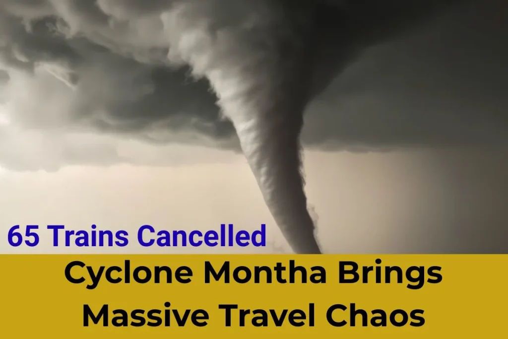 Cyclone Montha Brings Massive Travel Chaos: 65 Trains Cancelled, All Flights Grounded