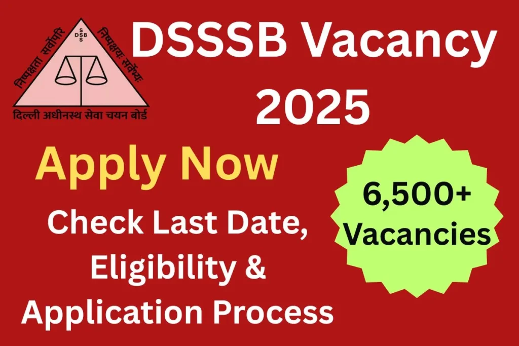 DSSSB Vacancy 2025: Apply Now for 6,500+ TGT & PRT Posts – Check Last Date, Eligibility & Application Process